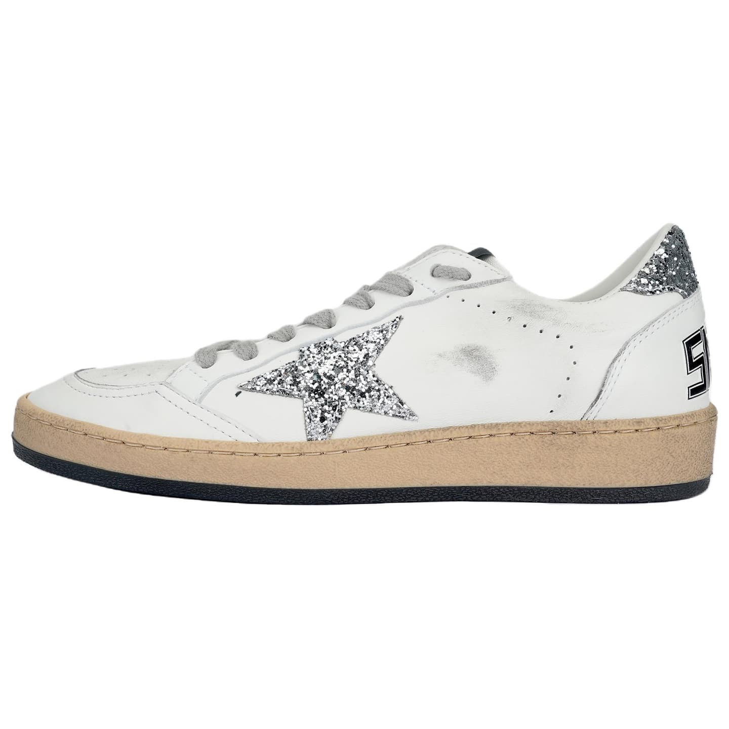 Golden Goose Ball Star White Silver
