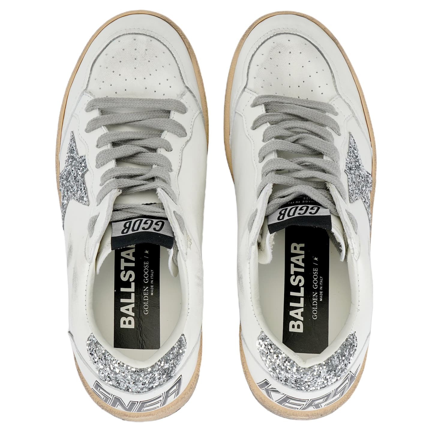Golden Goose Ball Star White Silver