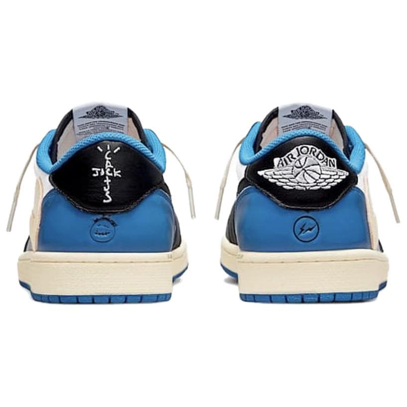 Travis Scott x Fragment Design x Air Jordan 1 Low OG SP White Blue Black