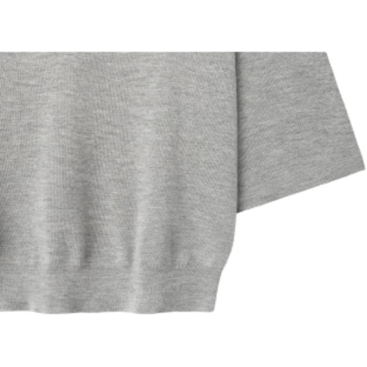 Essentials SS26 SIGNATURE 34 SLEEVE 90'S KNIT POLO CONCRETE HEATHER logo
