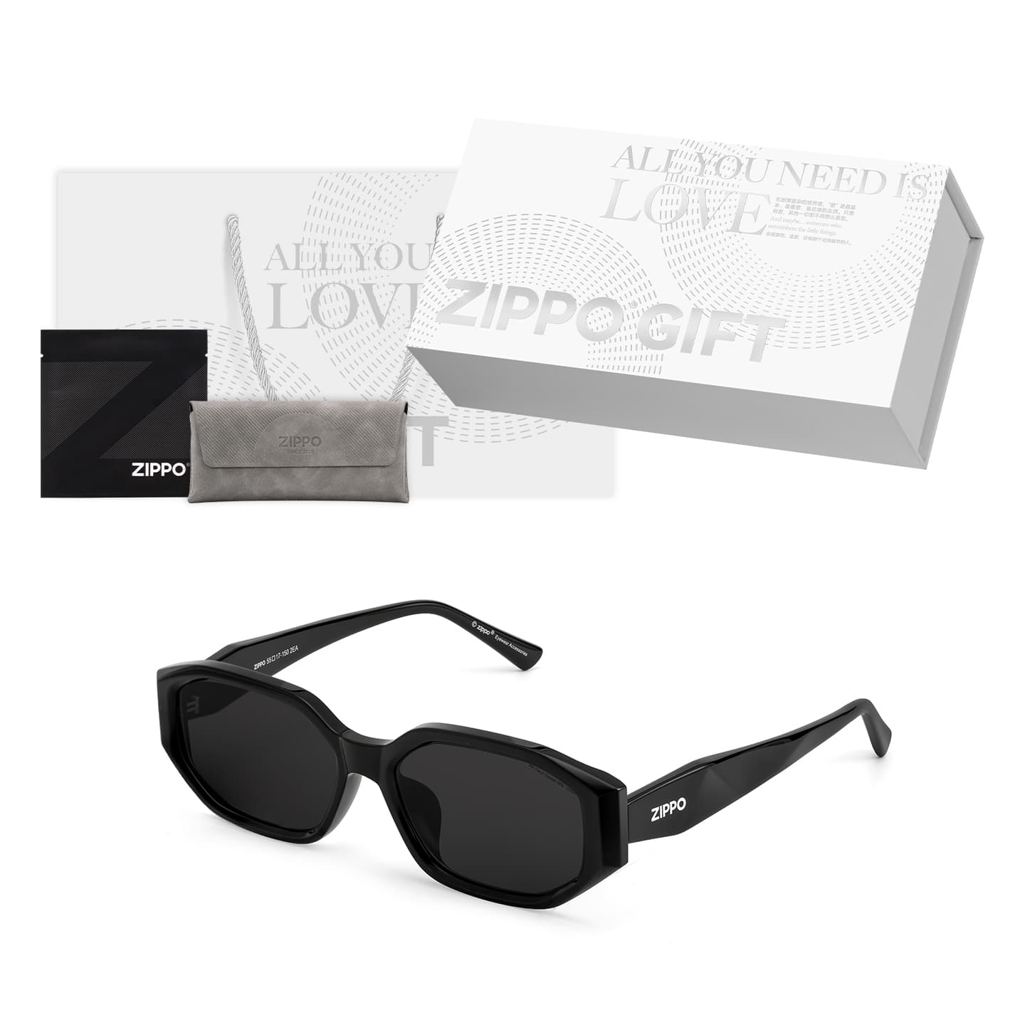 ZIPPO Modern Narrow Frame Cat Eye Sunglasses