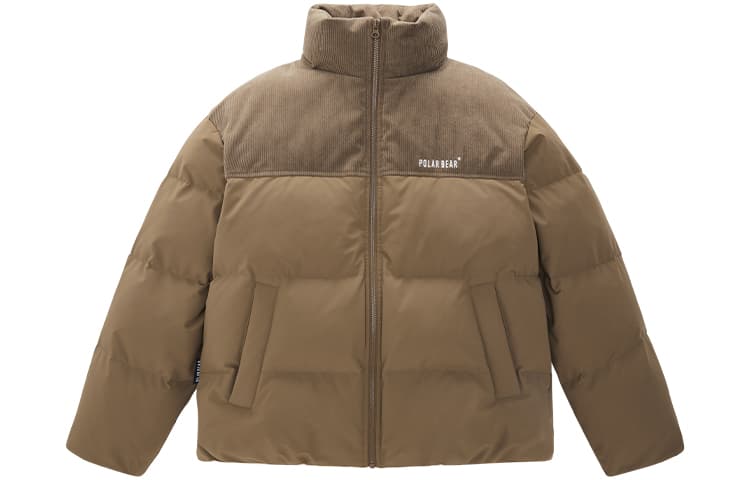 PEACEBIRD MEN Corduroy Patchwork Down Jacket