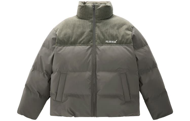 PEACEBIRD MEN Corduroy Patchwork Down Jacket