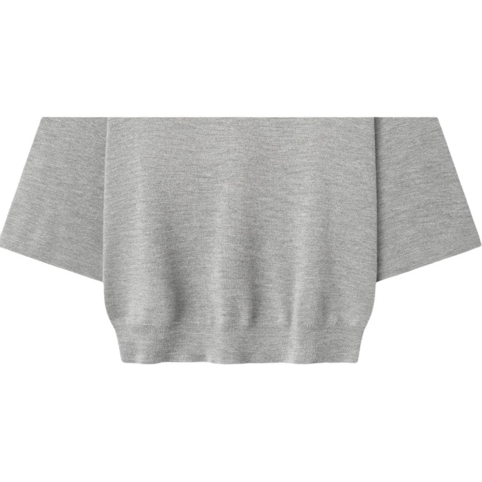 Essentials SS26 SIGNATURE 34 SLEEVE 90'S KNIT POLO CONCRETE HEATHER logo