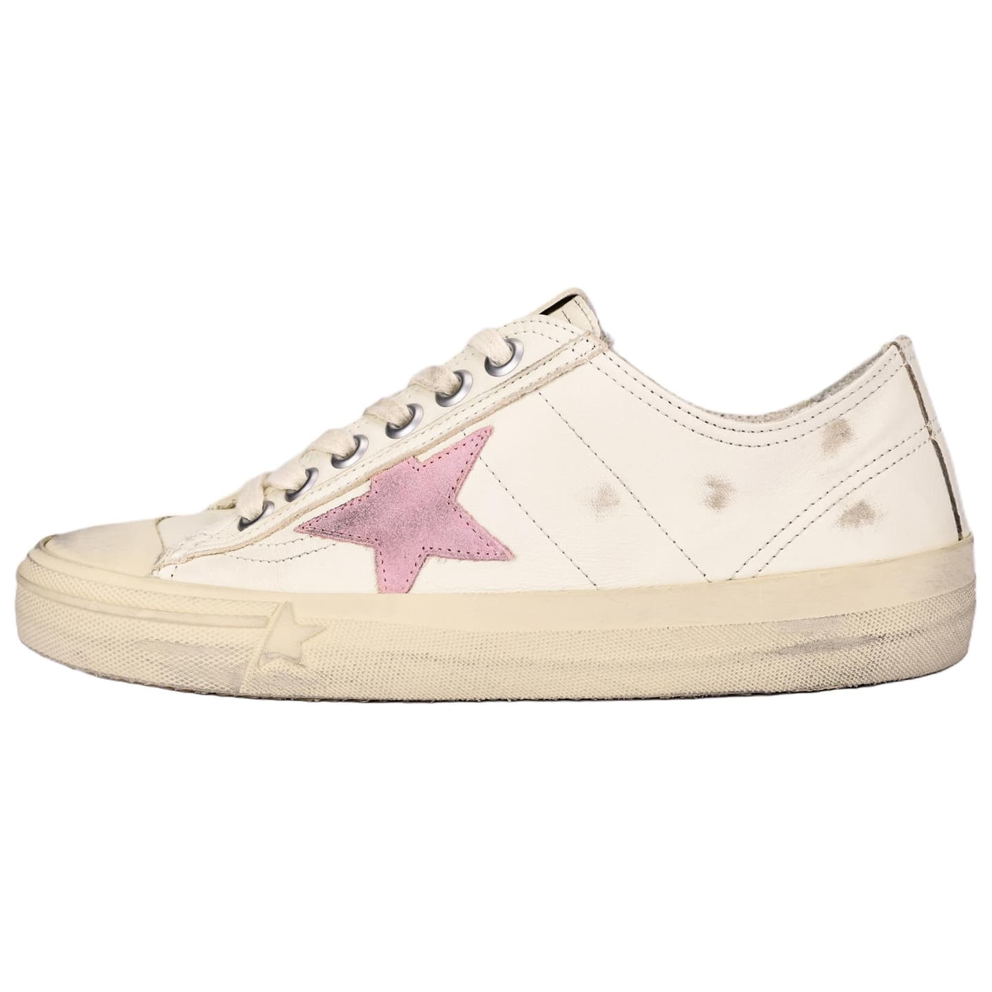 Golden Goose V-Star Beige Distressed