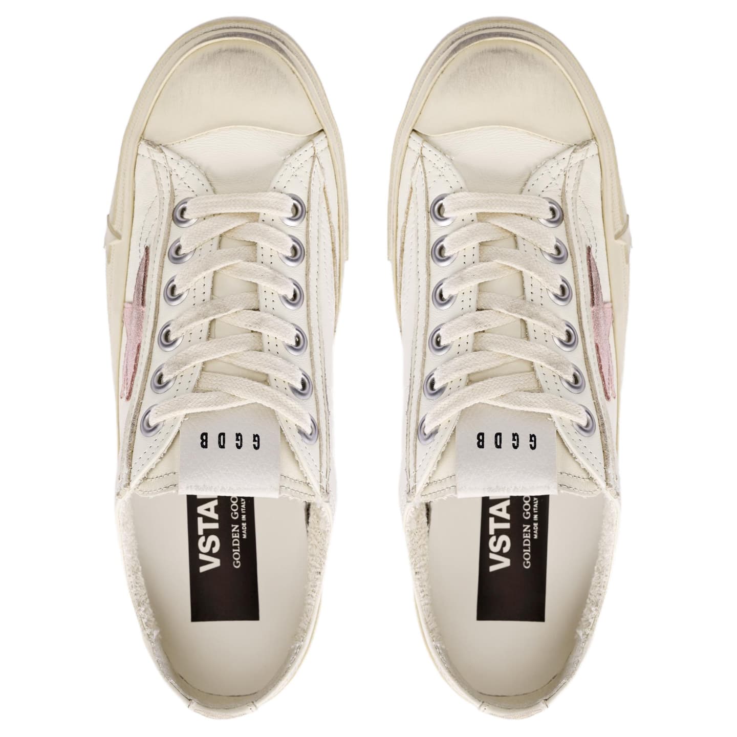 Golden Goose V-Star Beige Distressed