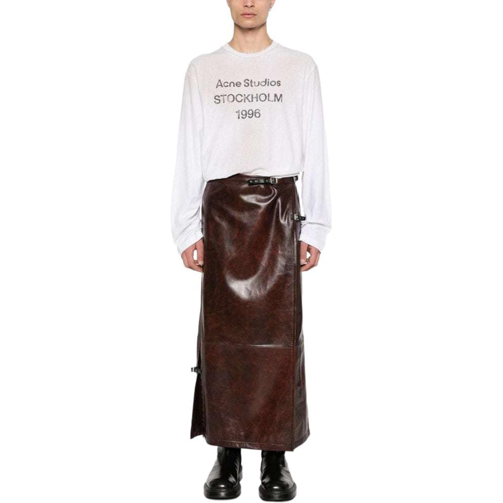Acne Studios Logo Crewneck Long Sleeve Tee White