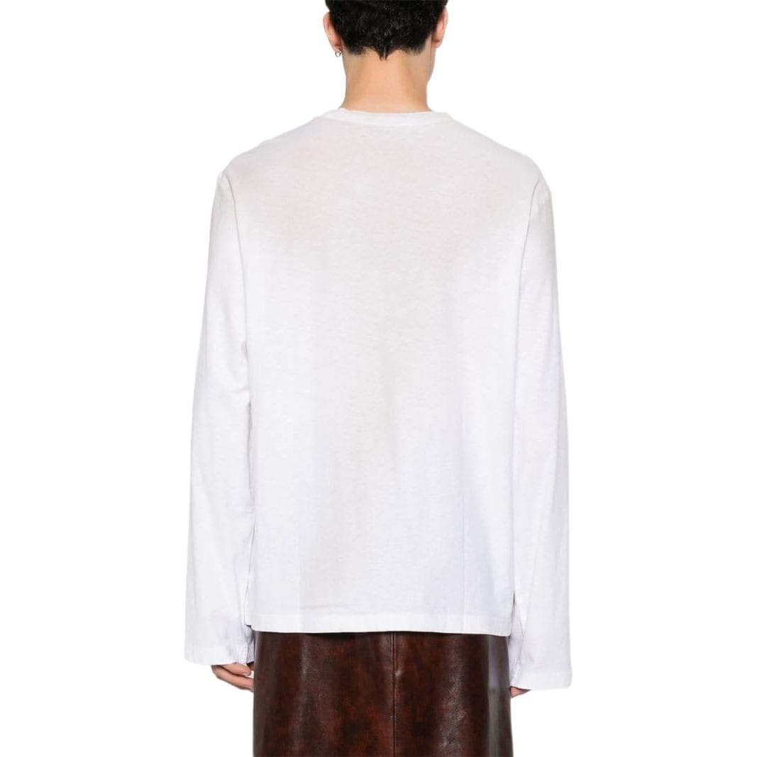 Acne Studios Logo Crewneck Long Sleeve Tee White