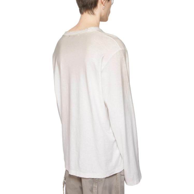 Acne Studios Logo Crewneck Long Sleeve Tee White