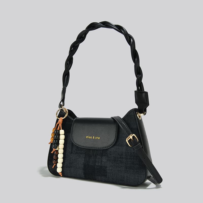 Jane Klain Woven Checkered Shoulder Bag