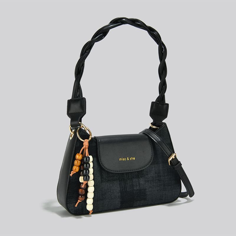 Jane Klain Woven Checkered Shoulder Bag