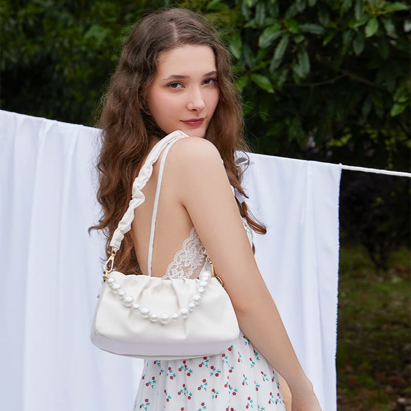 Jane Klain Cloud Shoulder Bag White
