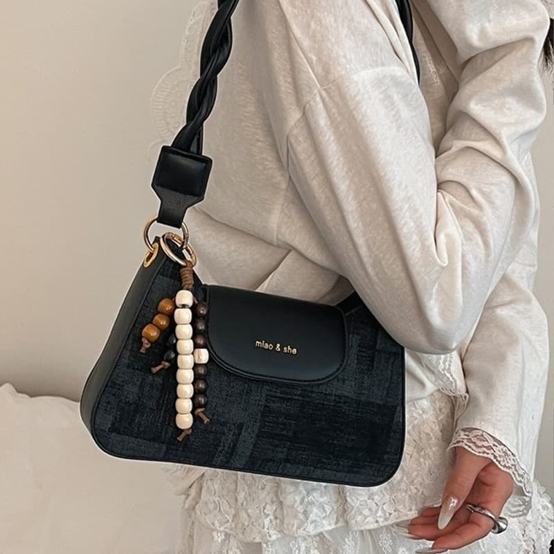 Jane Klain Woven Checkered Shoulder Bag