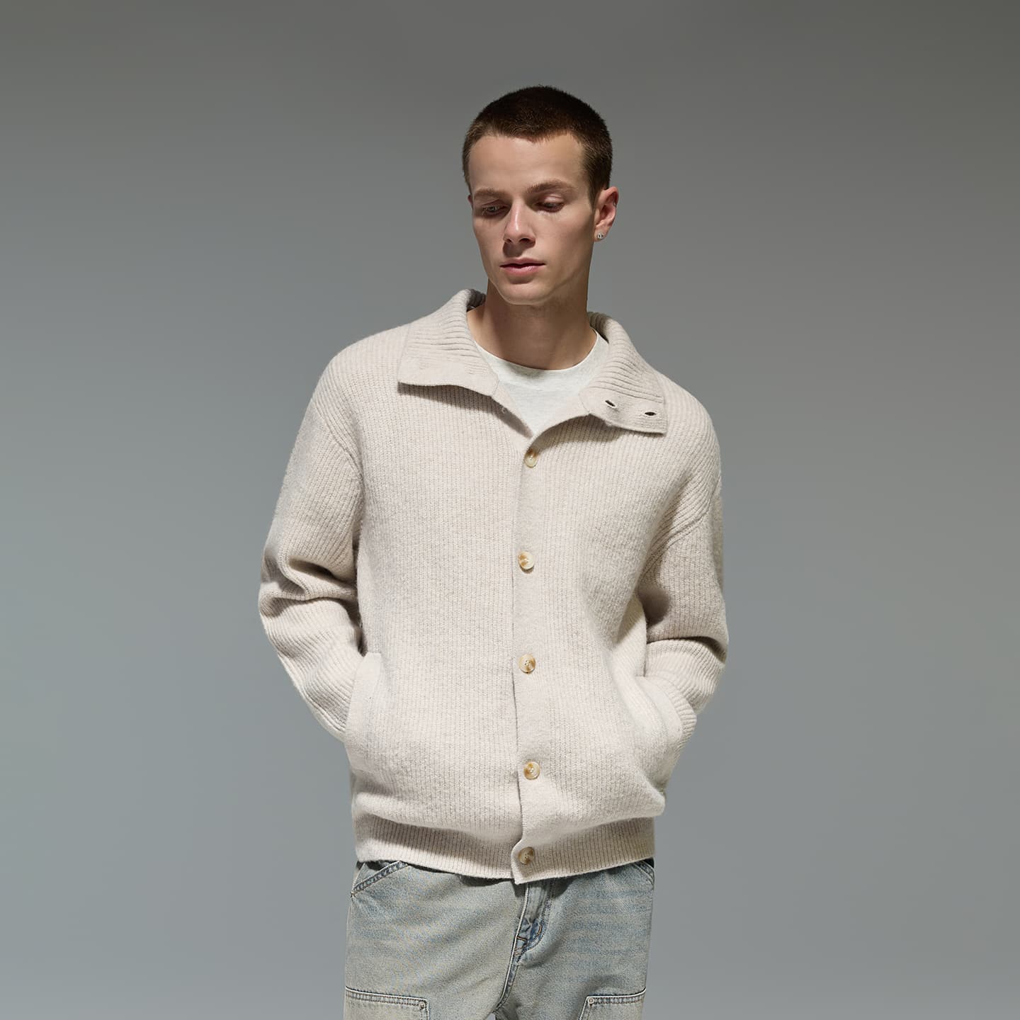 CHINISM Classic Stand Collar Cardigan