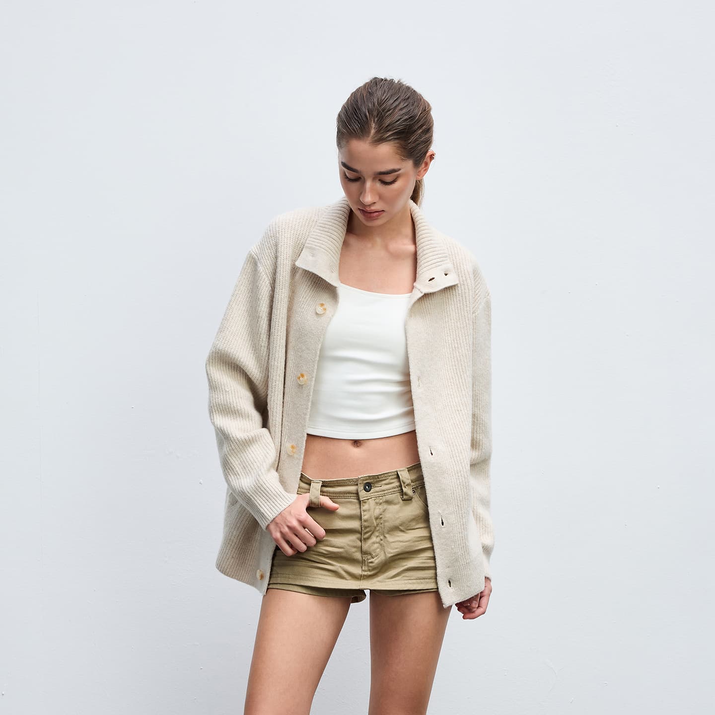 CHINISM Classic Stand Collar Cardigan