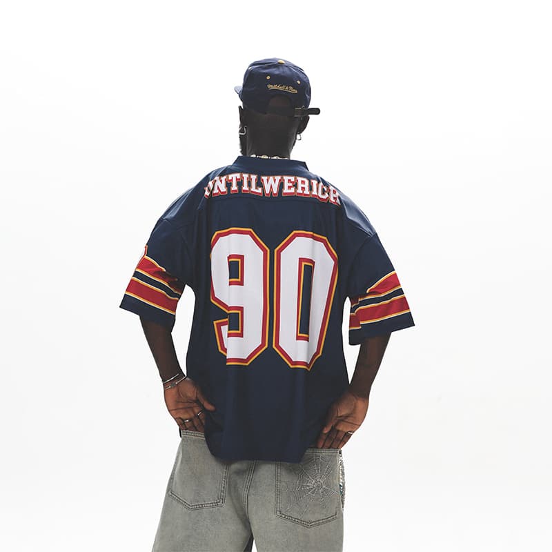 UNTILWERICH Retro Logo Quick-Dry T-Shirt Navy