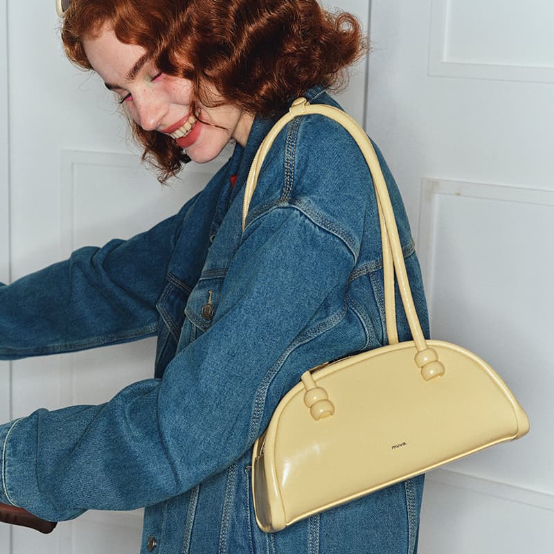 MUVA Boston Bag Cream Yellow/White