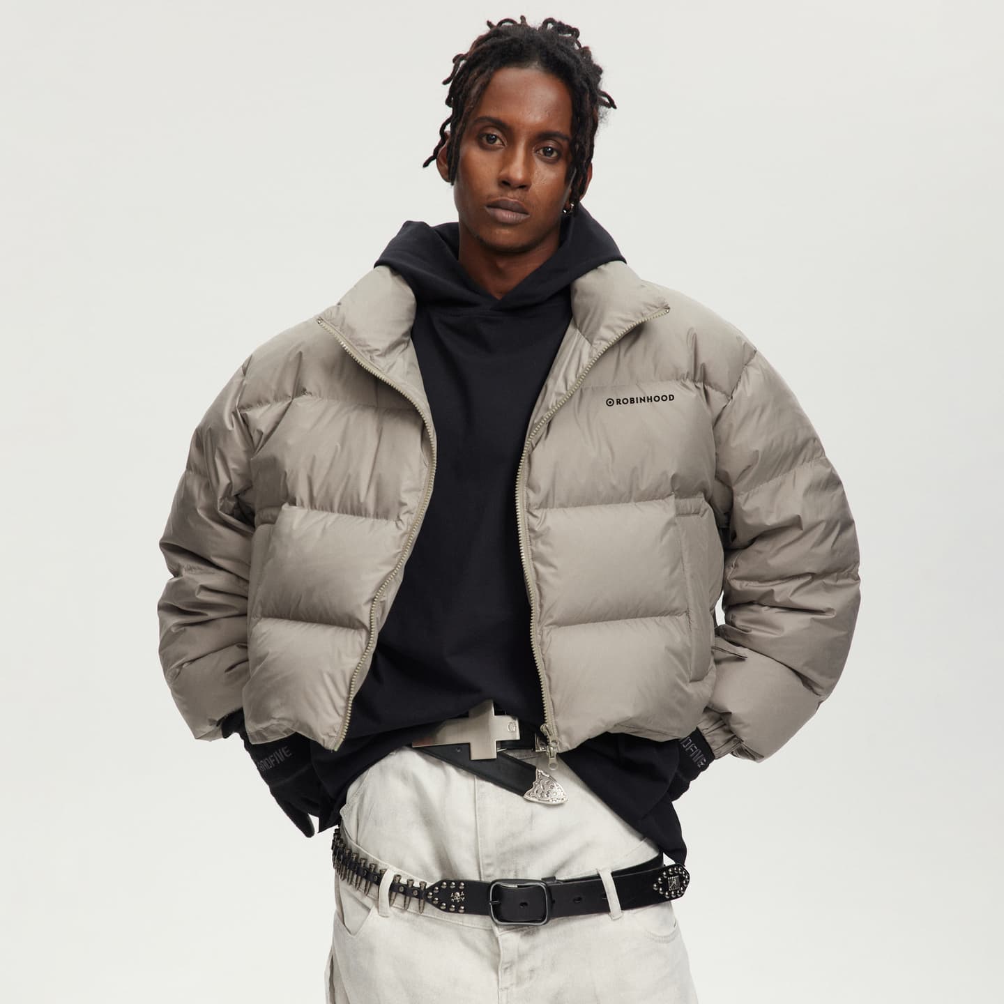 ROBINHOOD Basic Down Jacket Gray