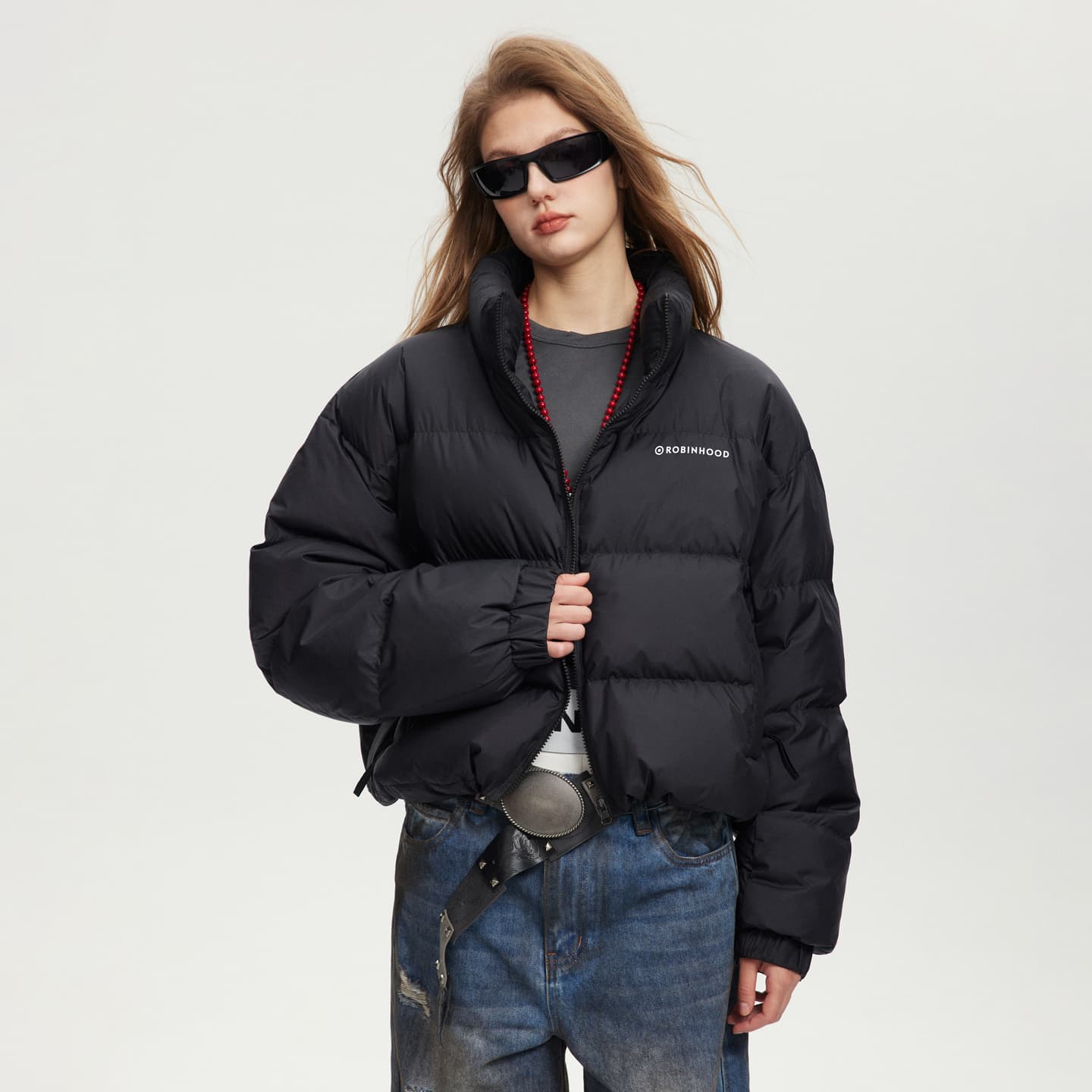 ROBINHOOD Basic Down Jacket Gray