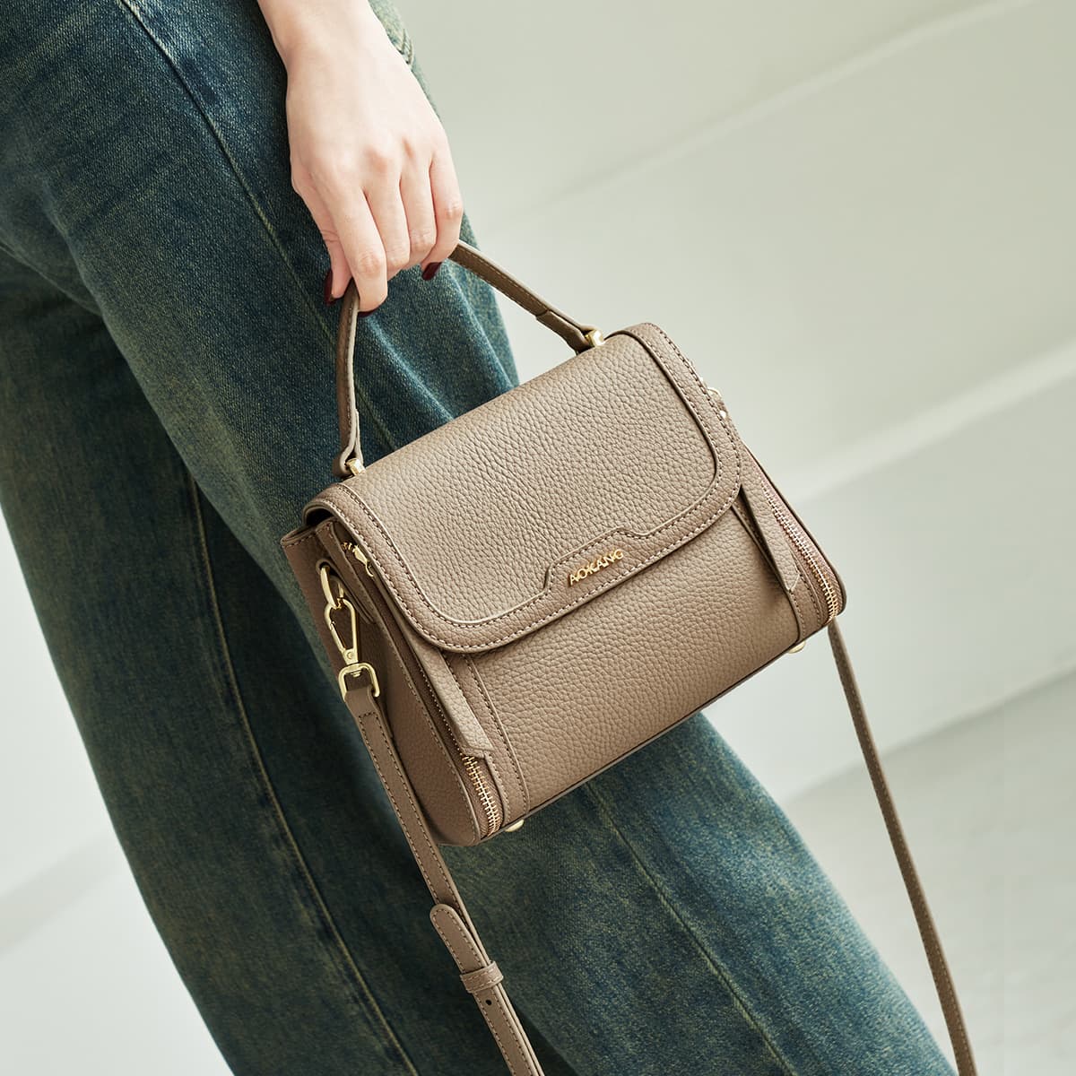 AOKANG Handbag Pearl Blue/Elephant Grey