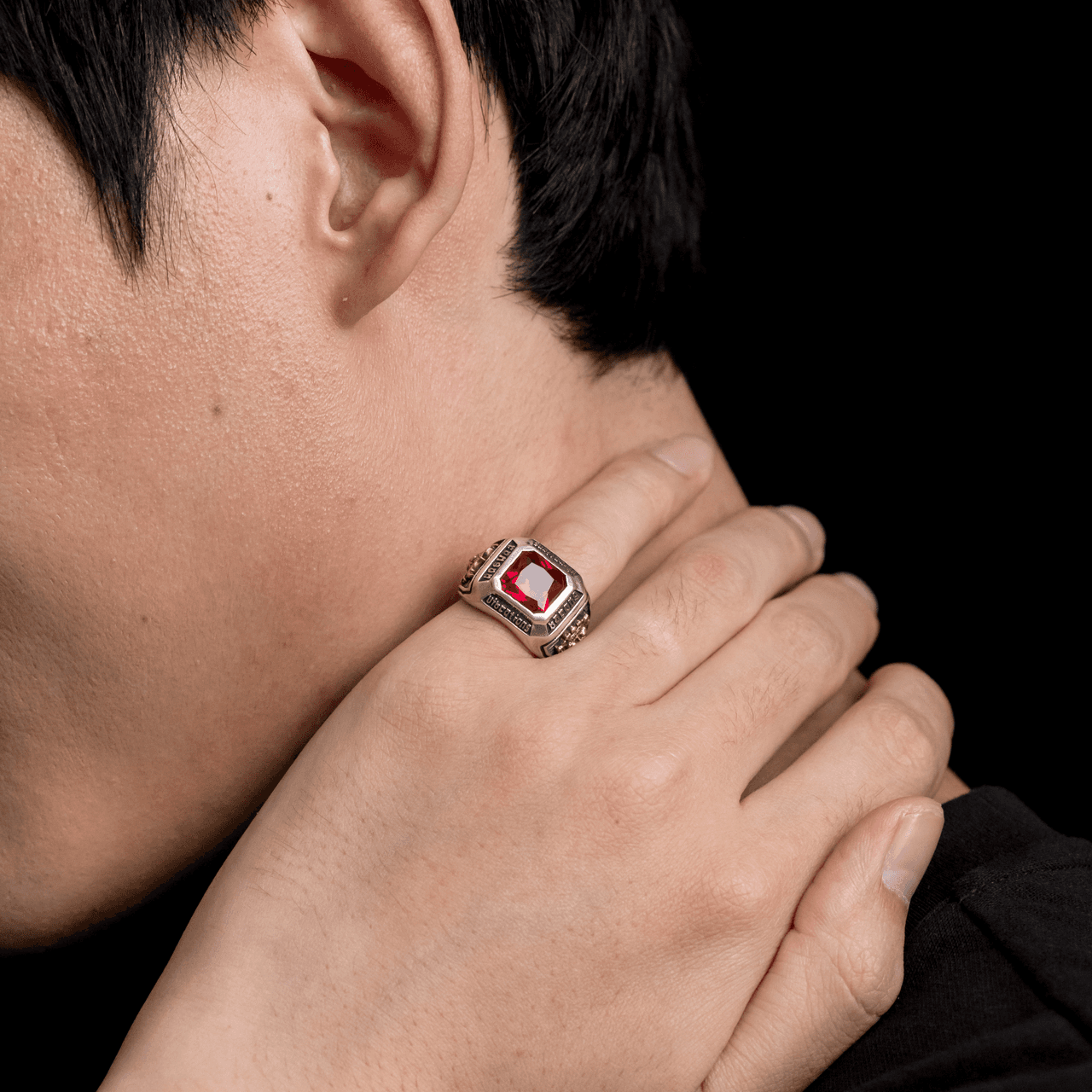 Yamagata Dragon Lion Gemstone Ring 925 Silver
