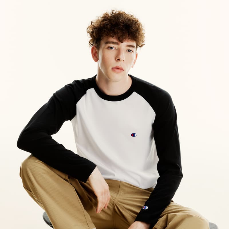 Champion Long Sleeve Tee White Black