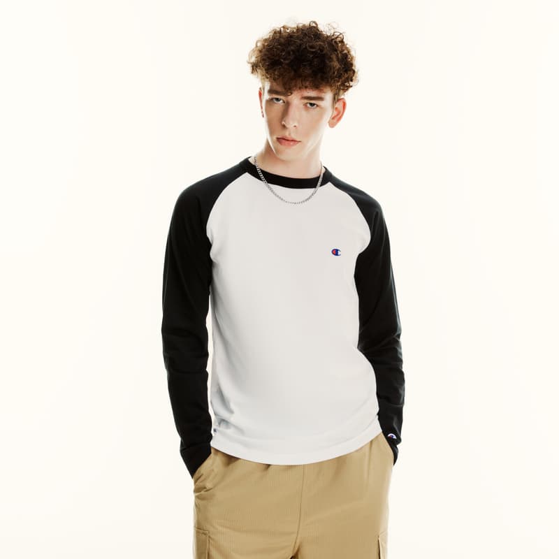 Champion Long Sleeve Tee White Black