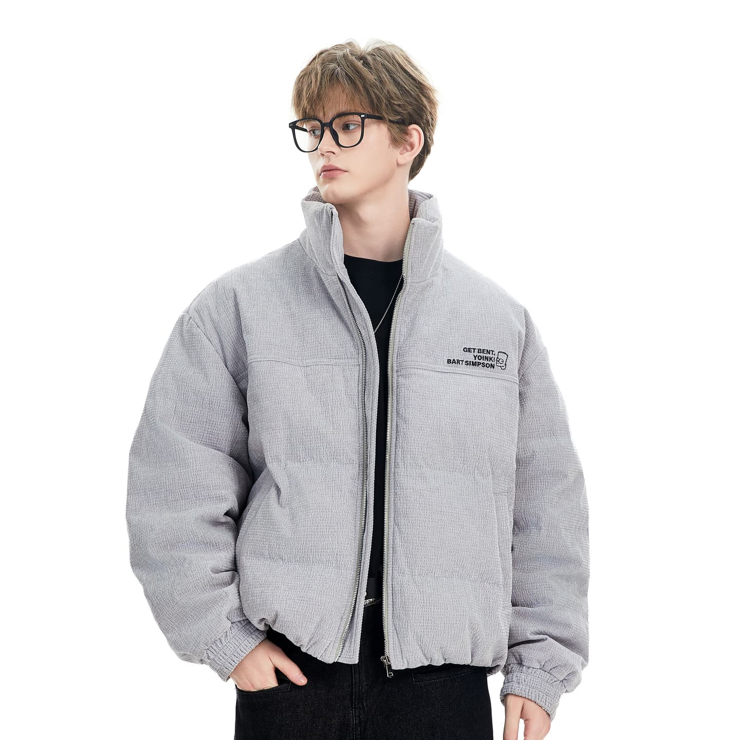 The Simpsons Waffle Texture Down Jacket