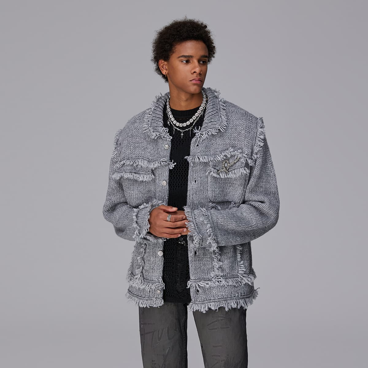 ROCAWEAR SS24 Rhinestone Tassel Cardigan