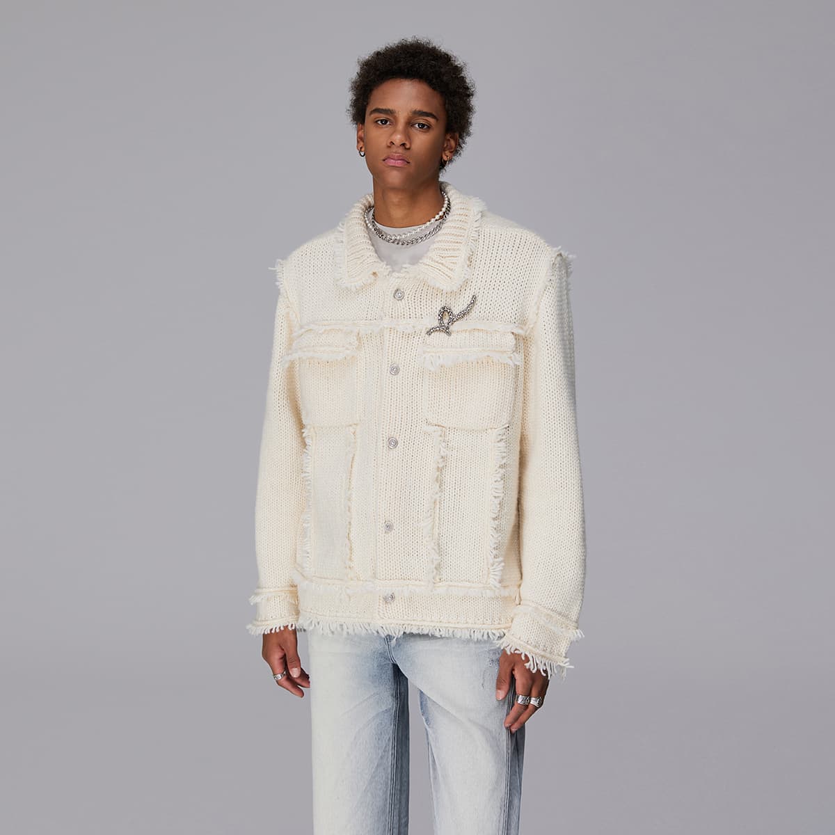 ROCAWEAR SS24 Rhinestone Tassel Cardigan