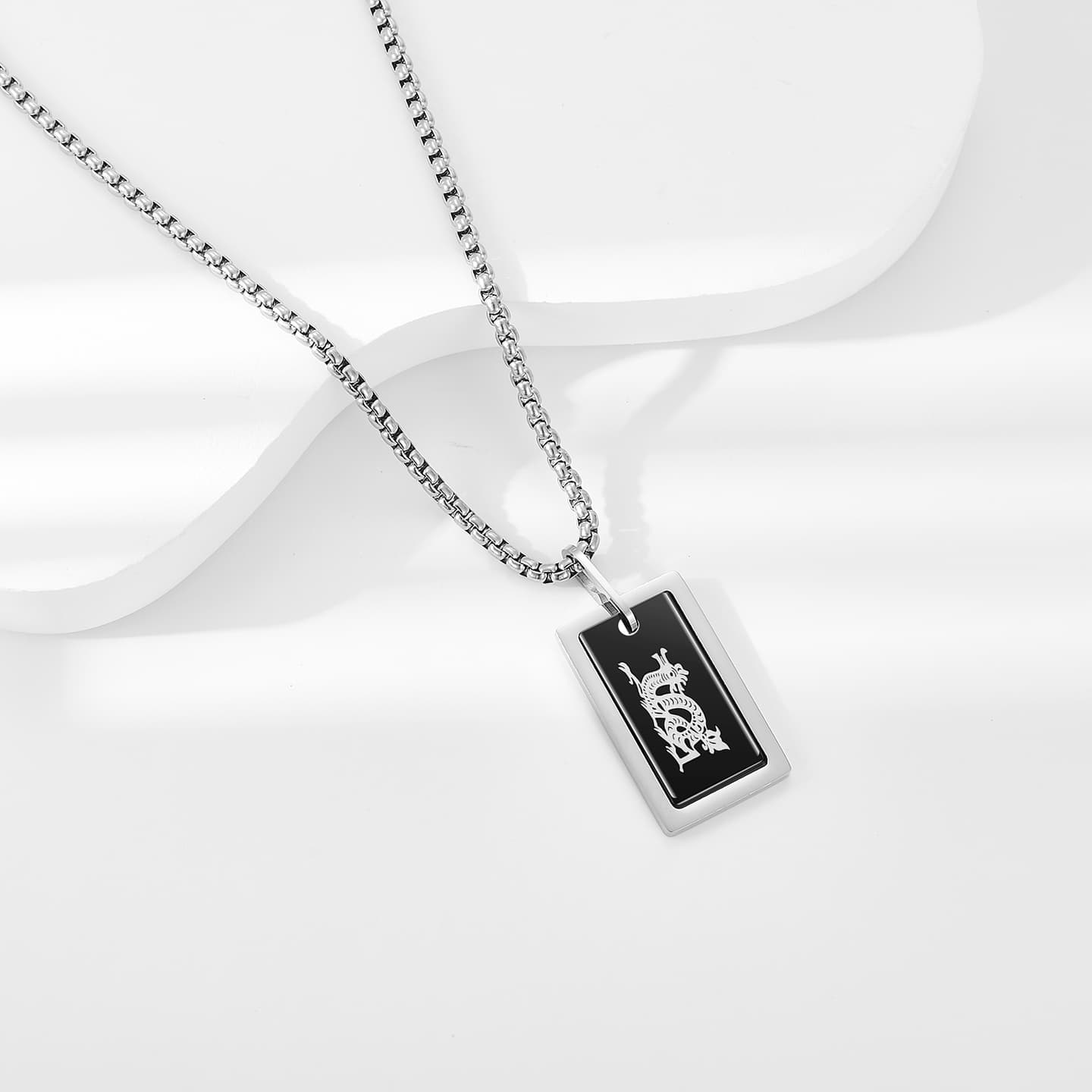 Cooraree Black Dragon Pendant Necklace