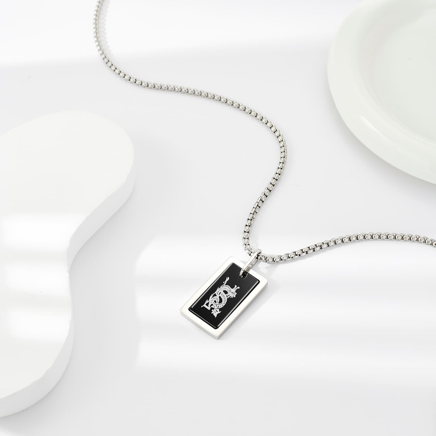 Cooraree Black Dragon Pendant Necklace