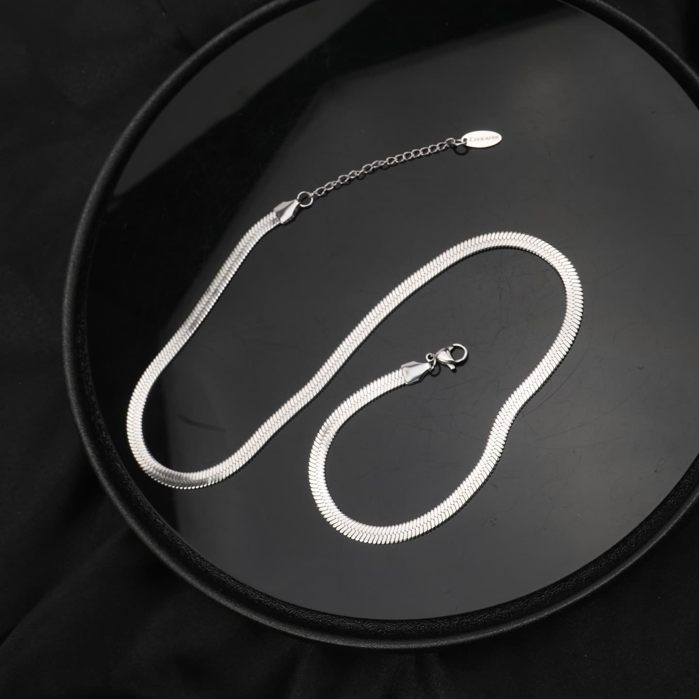 cooraree Blade Cuban Chain Necklace Silver