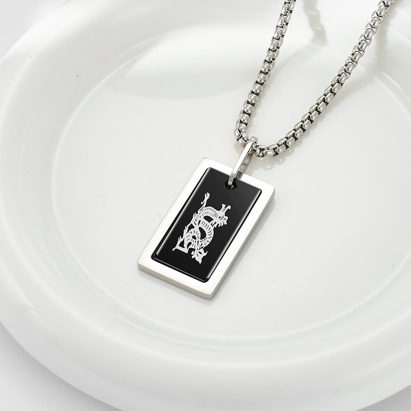 Cooraree Black Dragon Pendant Necklace