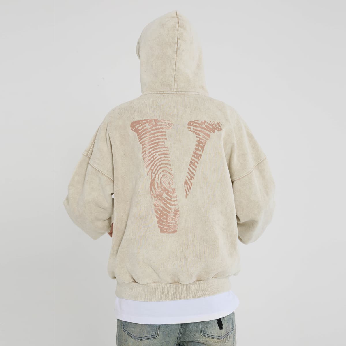 VLONE Fingerprint Logo Hoodie Beige