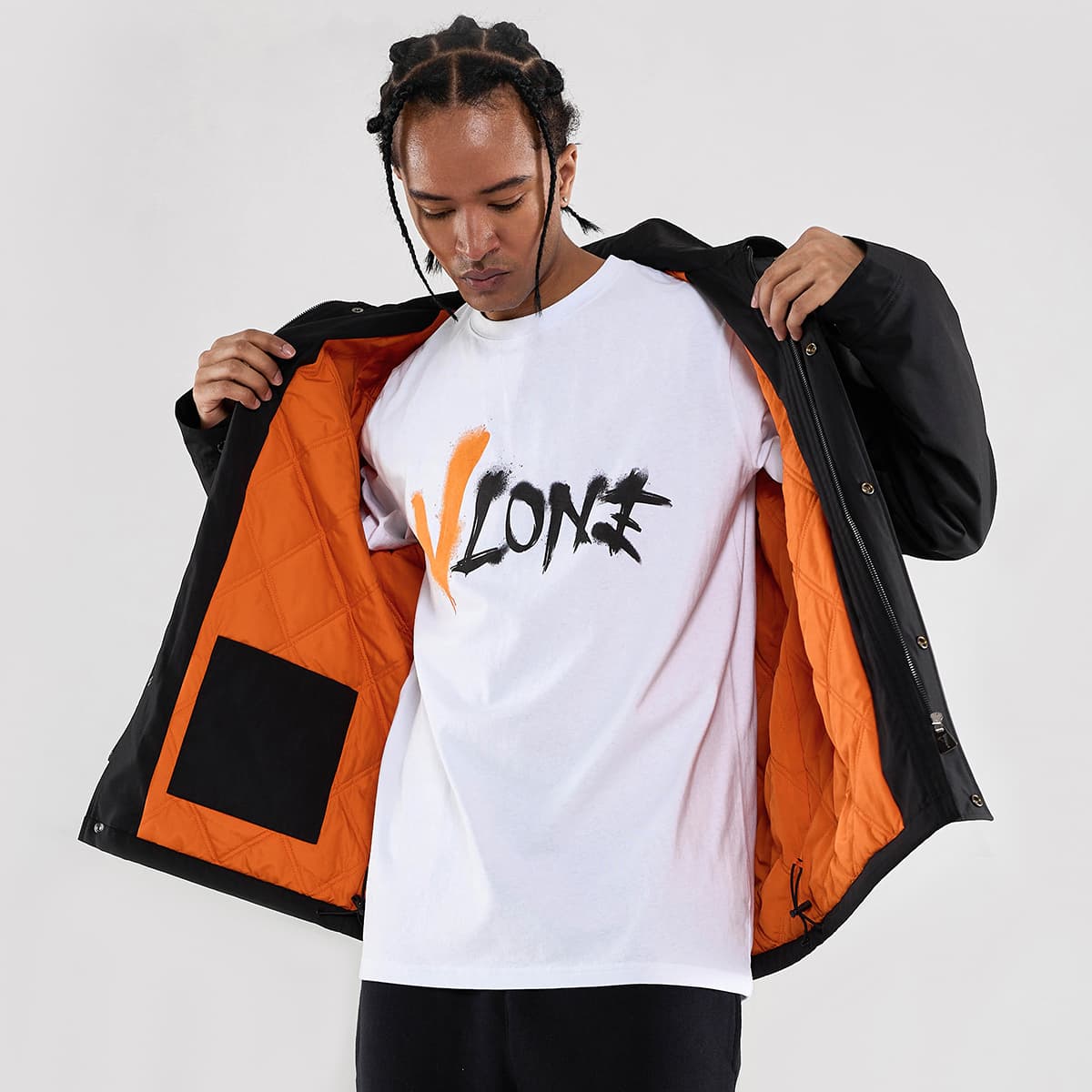 VLONE Embroidered Hoodie Black