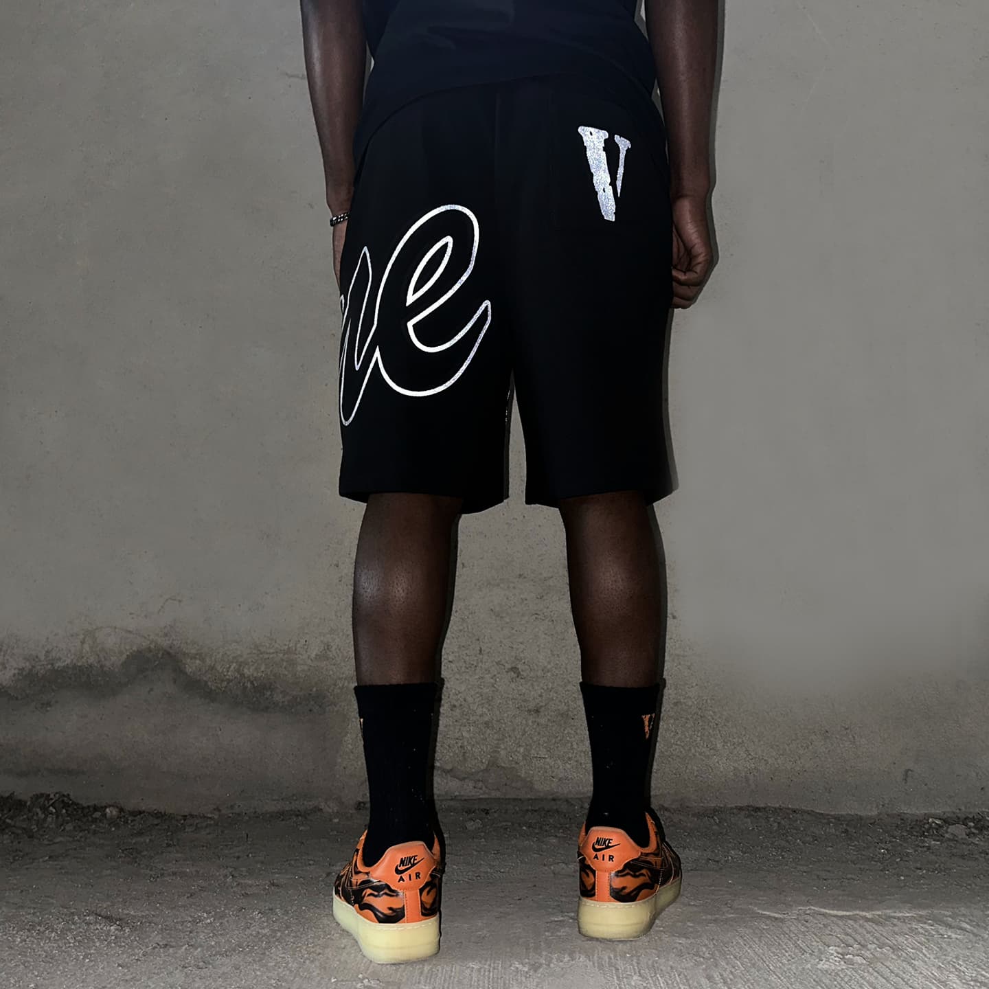 VLONE 3M Reflective Logo Shorts