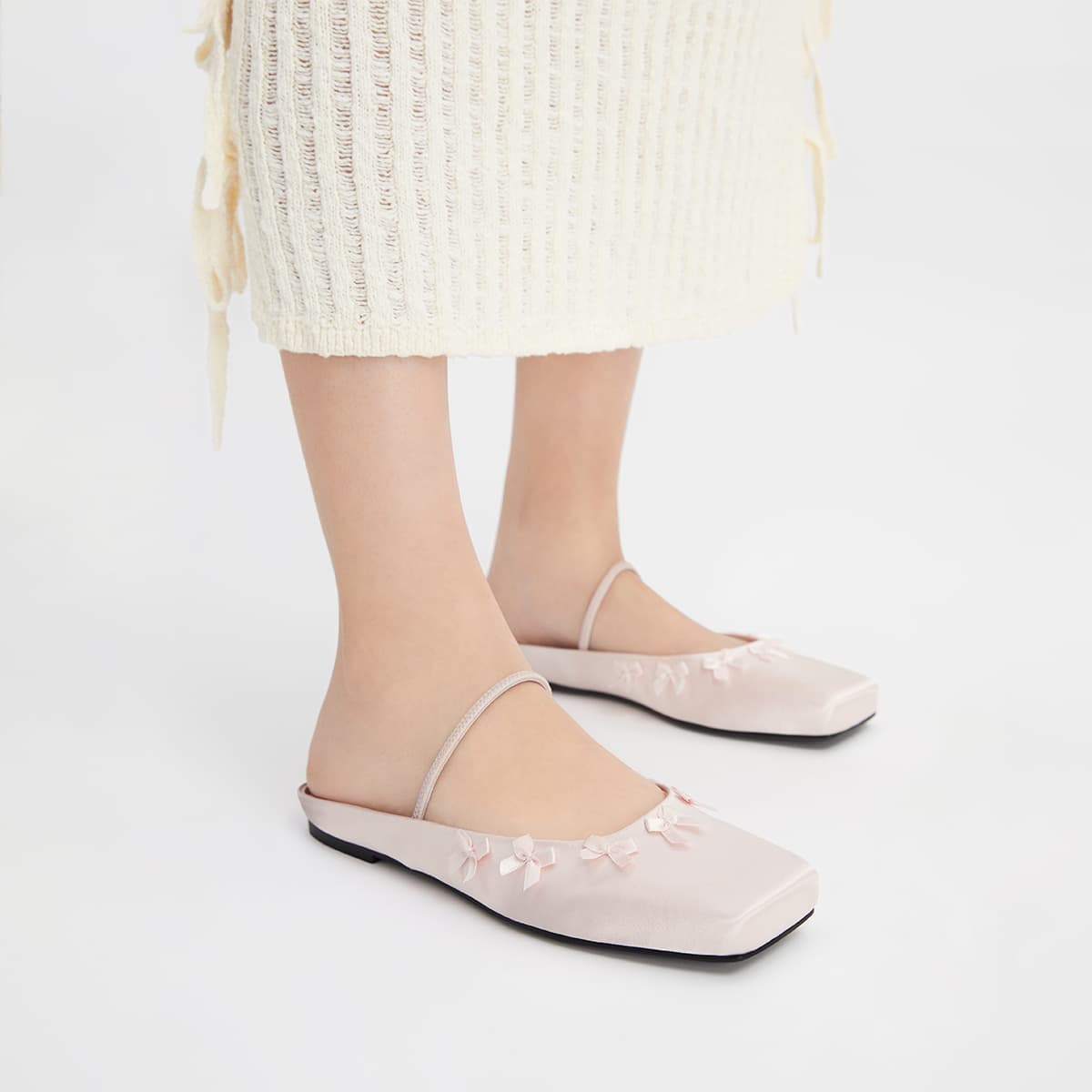 Charles & Keith Ballet Mules Light Red