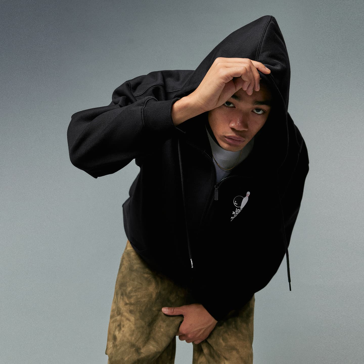 BEASTER Bowling Letter Print Hoodie