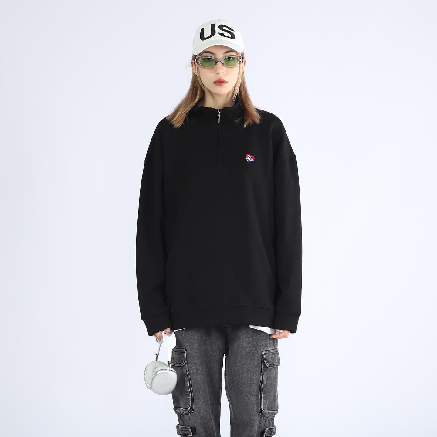 IGOI Classic Heart Logo Half-Zip Sweatshirt