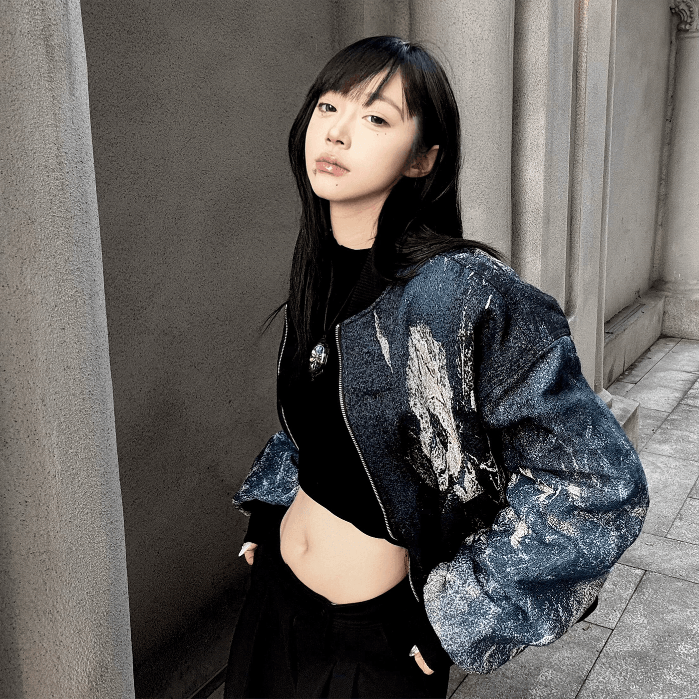 WANNA LAB FW25 Sea Monster Bomber Cotton Jacket