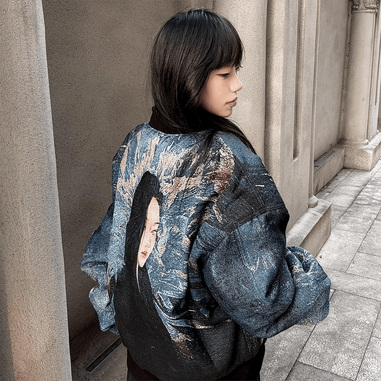 WANNA LAB FW25 Sea Monster Bomber Cotton Jacket