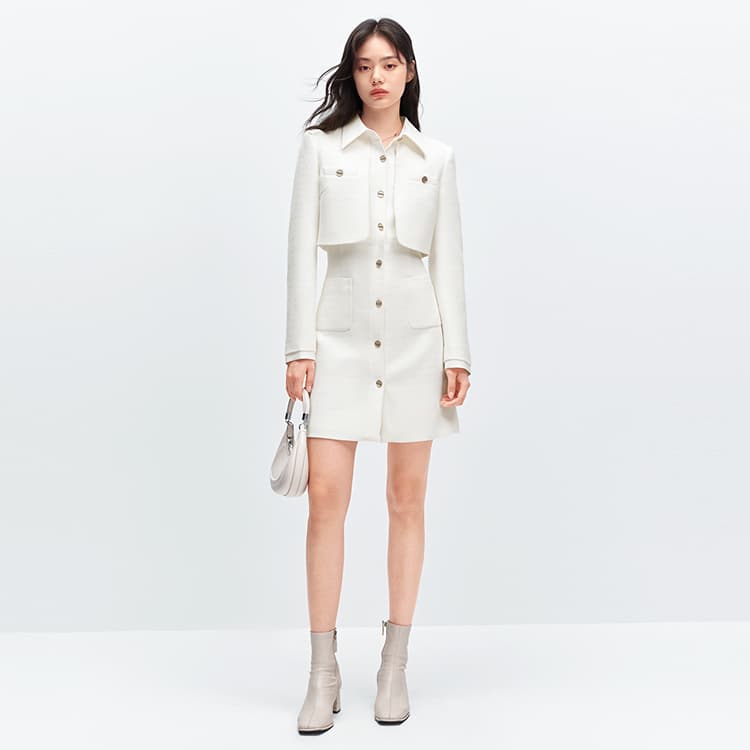 Peacebird Elegant Tweed Dress