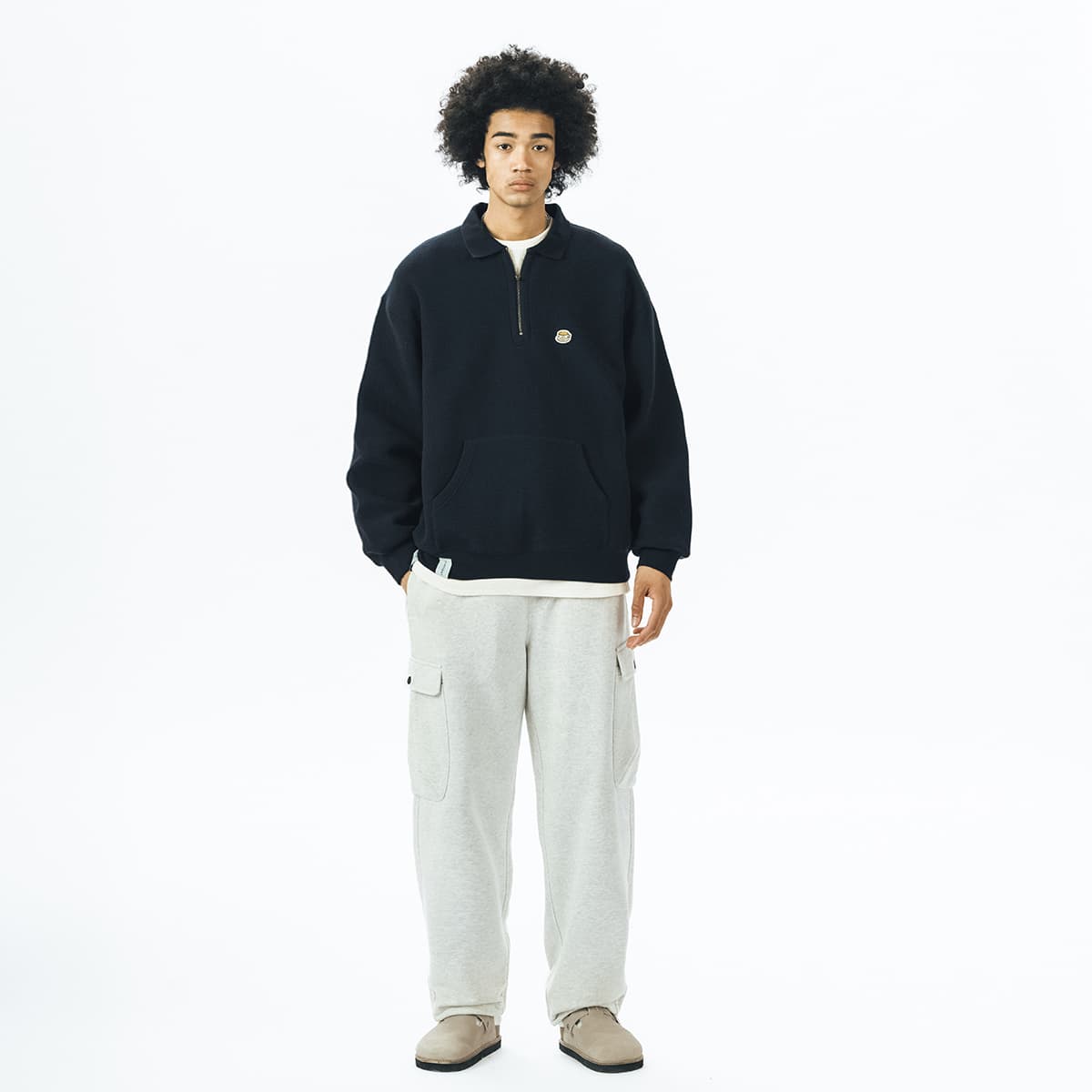 714STREET Waffle Half-Zip Pullover
