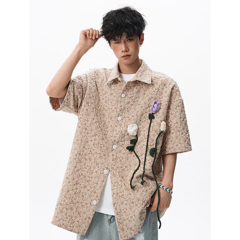 KLAMMKICKS Floral Crochet Shirt