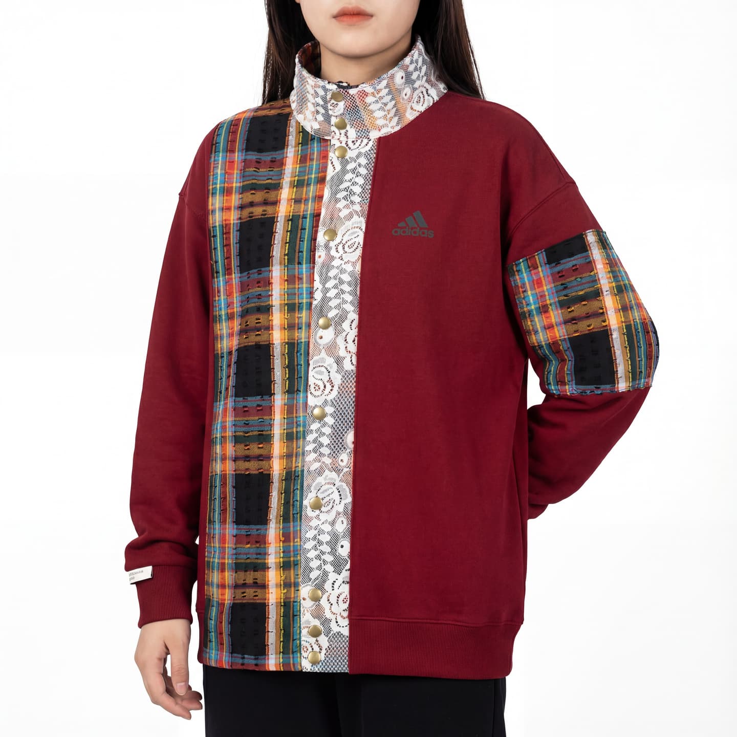 adidas CNY Year of the Horse Fantasy Plaid Lace Sweatshirt