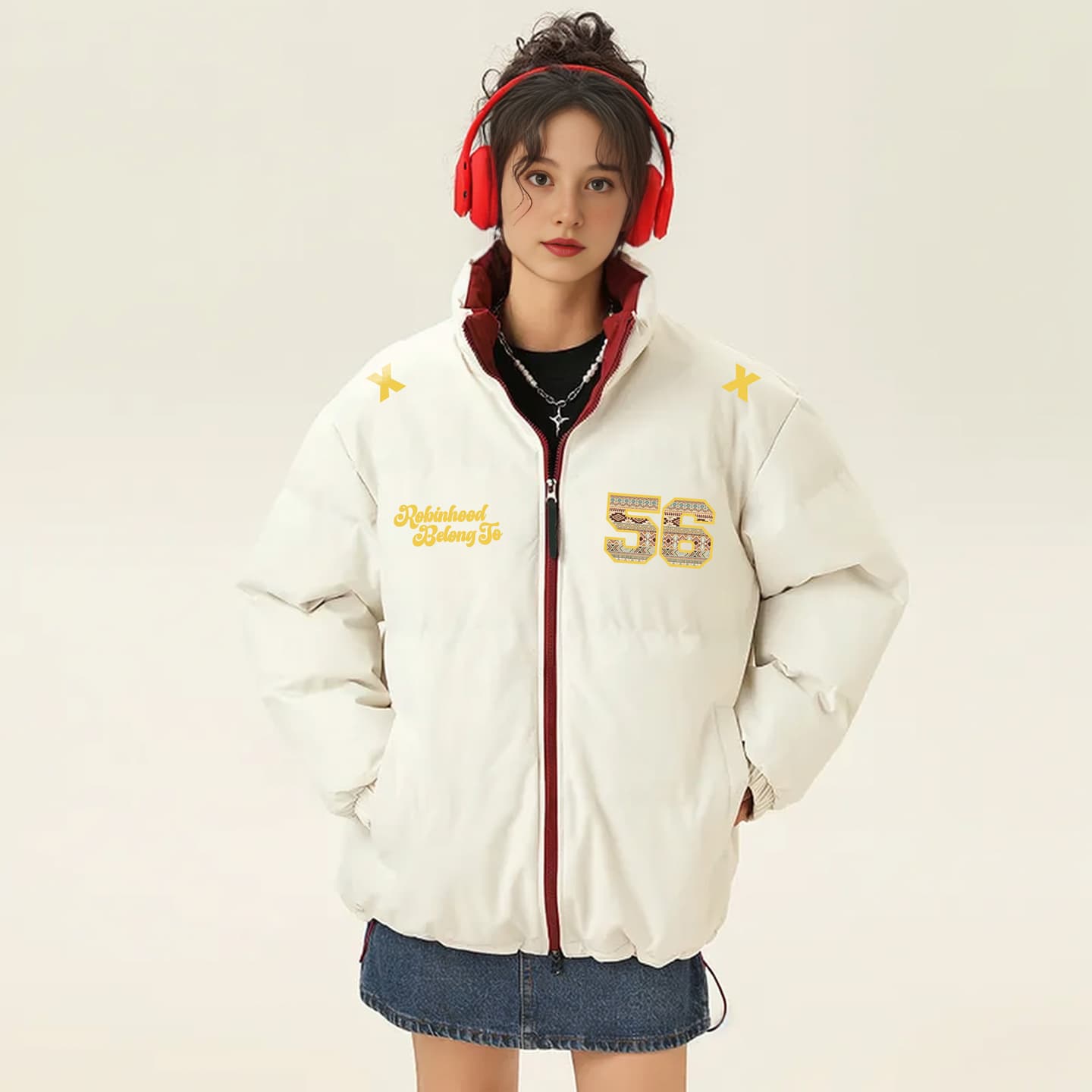 ROBINHOOD Thick Colorblock Down Jacket