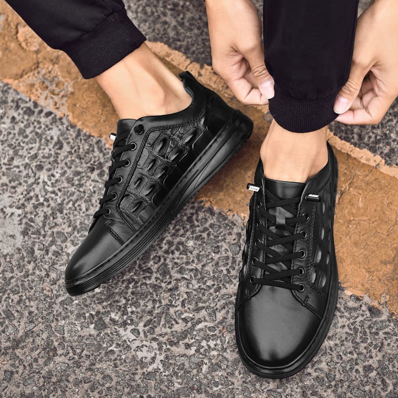 YIMINU Casual Leather Sneakers