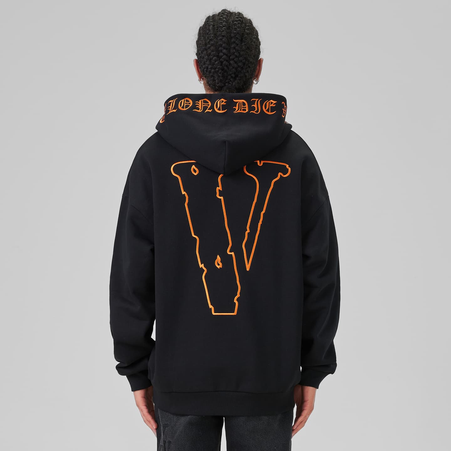 VLONE Logo Hoodie Black Orange