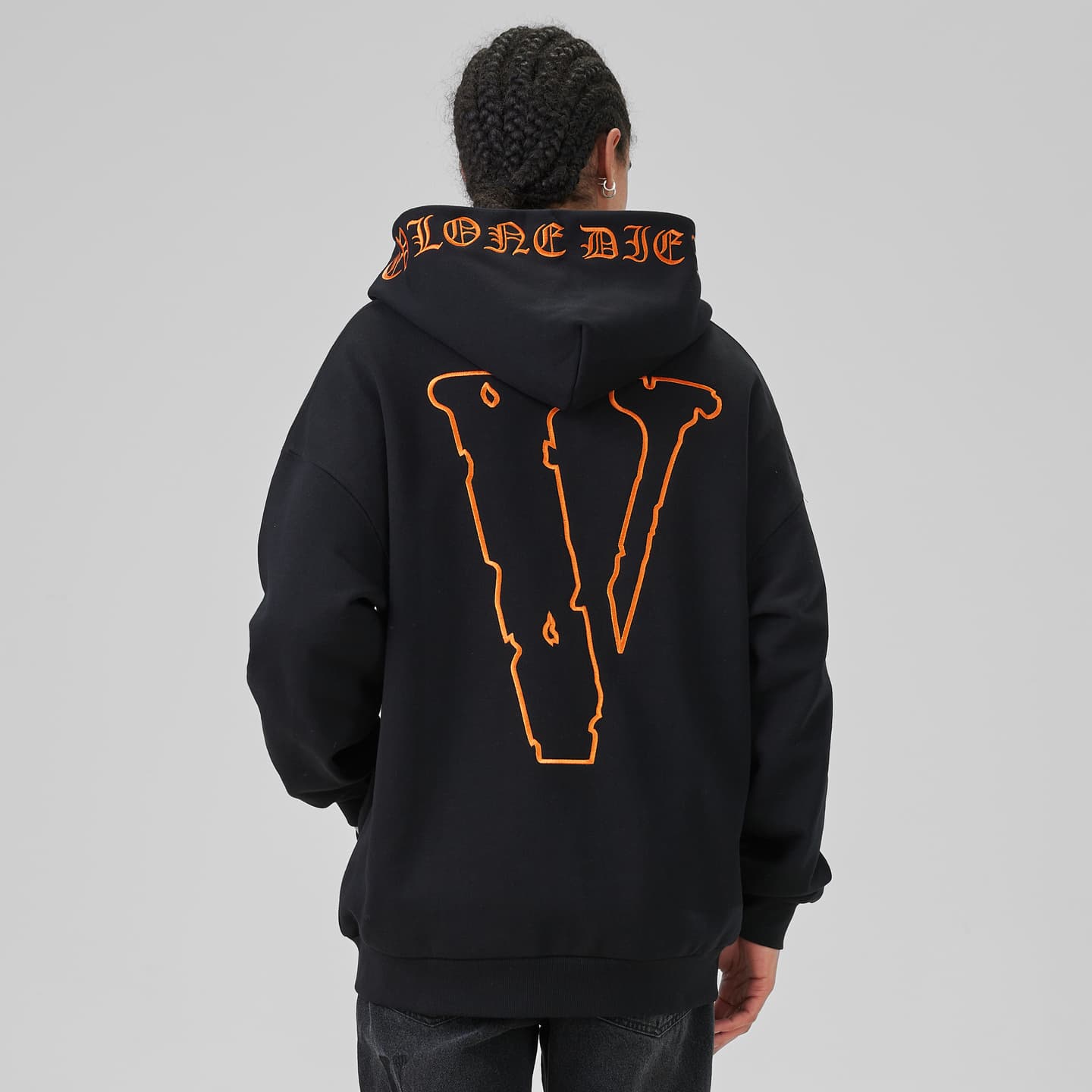 VLONE Logo Hoodie Black Orange